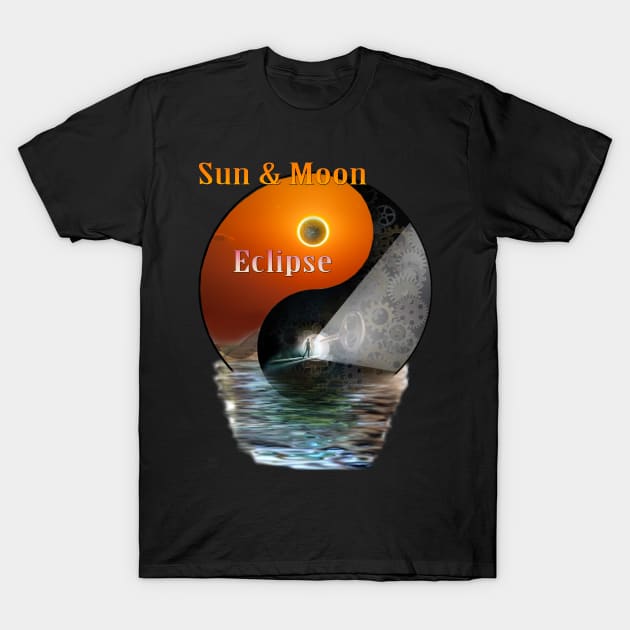 Sun Moon Eclipse T-Shirt by Just Kidding by Nadine May